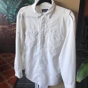 Patagonia White Button Down Long Sleeve Shirt